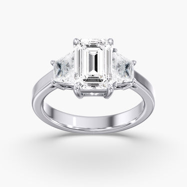3 Stone Engagement Ring – Radiant Lab Diamond Engagement Ring in 18K Gold | Just Brilliant