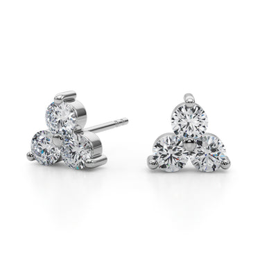 40342-1/2 Earrings 3 Stone – Lab Diamond Earrings in 18K Gold | Just Brilliant – lifestyle view