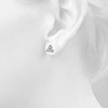 40342-1/2 Earrings 3 Stone – Lab Diamond Earrings in 18K Gold | Just Brilliant – side view
