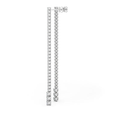 Lab-Grown Diamond Graduating Drop Earrings – Lab Diamond Drop Earrings in 18K Gold | Just Brilliant – close-up view