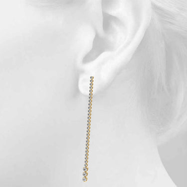 Lab-Grown Diamond Graduating Drop Earrings – Lab Diamond Drop Earrings in 18K Gold | Just Brilliant – view 10