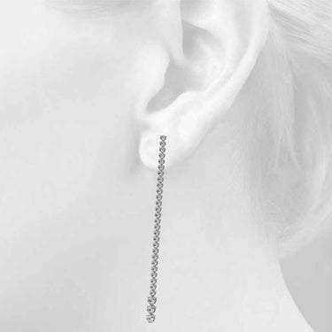 Lab-Grown Diamond Graduating Drop Earrings – Lab Diamond Drop Earrings in 18K Gold | Just Brilliant – side view