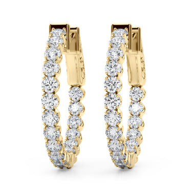 Classic Inside Out U-Prong Hoop Earrings – Lab Diamond Hoop Earrings in 18K Gold | Just Brilliant – view 8