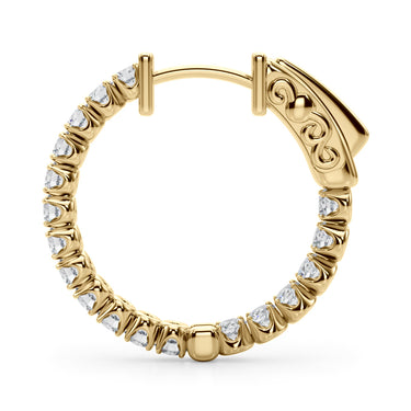 Classic Inside Out U-Prong Hoop Earrings – Lab Diamond Hoop Earrings in 18K Gold | Just Brilliant – view 7