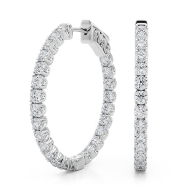 41005-04-28mm-1.1 Inch 4 Prong Round Hoo – Radiant Lab Diamond Jewelry in 18K Gold | Just Brilliant