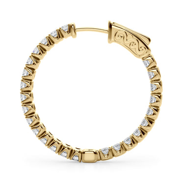 41005-04-28mm-1.1 Inch 4 Prong Round Hoo – Lab Diamond Jewelry in 18K Gold | Just Brilliant – view 7