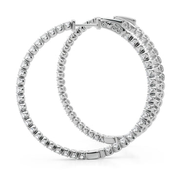 41005-05-41mm-1.6 Inch 4 Prong Round Hoo – Lab Diamond Jewelry in 18K Gold | Just Brilliant – lifestyle view