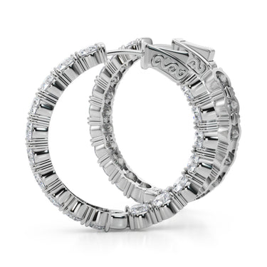 Inside Outside Hoop Earrings – Lab Diamond Hoop Earrings in 18K Gold | Just Brilliant – lifestyle view