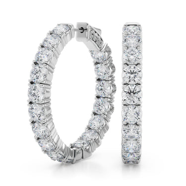 Inside Outside Hoop Earrings – Radiant Lab Diamond Hoop Earrings in 18K Gold | Just Brilliant