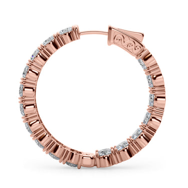 Inside Outside Hoop Earrings – Lab Diamond Hoop Earrings in 18K Gold | Just Brilliant – view 12