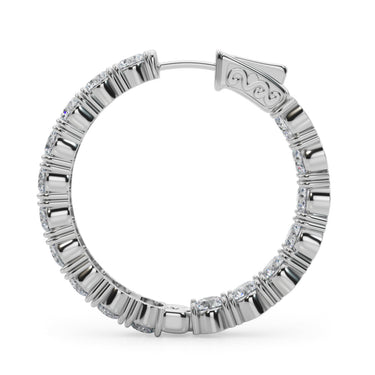 Inside Outside Hoop Earrings – Lab Diamond Hoop Earrings in 18K Gold | Just Brilliant – detail view