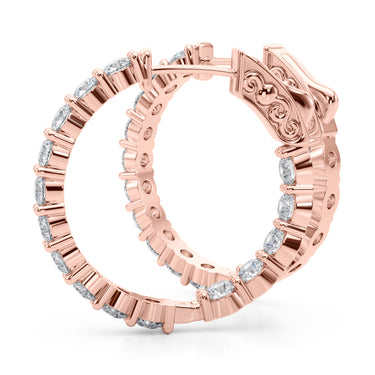 Inside-Out Shared Prong Round Hoop Earrings – Round Lab Diamond Hoop Earrings in 18K Gold | Just Brilliant – view 14
