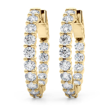 Inside-Out Shared Prong Round Hoop Earrings – Round Lab Diamond Hoop Earrings in 18K Gold | Just Brilliant – view 8