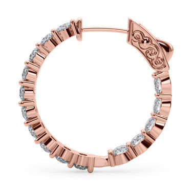 Inside-Out Shared Prong Round Hoop Earrings – Round Lab Diamond Hoop Earrings in 18K Gold | Just Brilliant – view 12