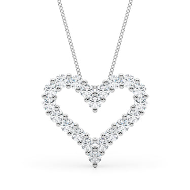 Shared Prong Heart Shape Pendant Necklace – Heart-Shaped Lab Diamond Necklace in 18K Gold | Just Brilliant