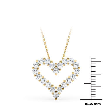 Shared Prong Heart Shape Pendant Necklace – Heart-Shaped Lab Diamond Necklace in 18K Gold | Just Brilliant – view 7