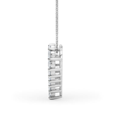 Shared Prong Heart Shape Pendant Necklace – Heart-Shaped Lab Diamond Necklace in 18K Gold | Just Brilliant – detail view