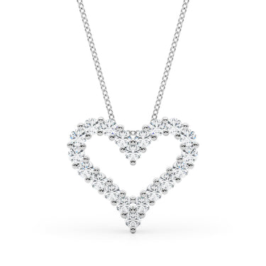 Shared Prong Heart Shape Pendant Necklace – Heart-Shaped Lab Diamond Necklace in 18K Gold | Just Brilliant