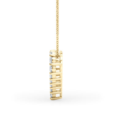 Shared Prong Heart Shape Pendant Necklace – Heart-Shaped Lab Diamond Necklace in 18K Gold | Just Brilliant – angle view