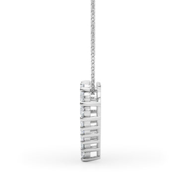 Shared Prong Heart Shape Pendant Necklace – Heart-Shaped Lab Diamond Necklace in 18K Gold | Just Brilliant – detail view