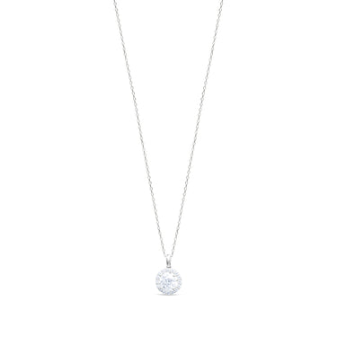 Luminous Cosmos Pendant by Just Brilliant – 1ct lab diamond halo pendant in 18K white gold