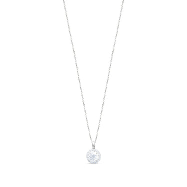 Luminous Cosmos Pendant by Just Brilliant – 1ct lab diamond halo pendant in 18K white gold