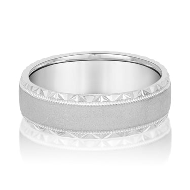 7mm Standard Weight Mens Band – Radiant Lab Diamond Men's Band in 18K Gold | Just Brilliant