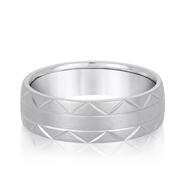 6mm Standard Weight Mens Band – Radiant Lab Diamond Men's Band in 18K Gold | Just Brilliant