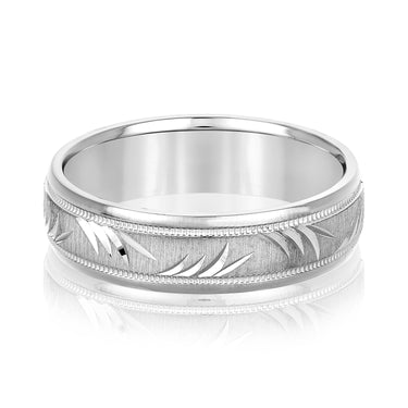 6mm Standard Weight Mens Band – Radiant Lab Diamond Men's Band in 18K Gold | Just Brilliant