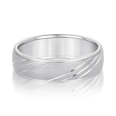 6mm Standard Weight Mens Band – Radiant Lab Diamond Men's Band in 18K Gold | Just Brilliant