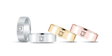 6mm Standard Weight Mens Band – Radiant Lab Diamond Men's Band in 18K Gold | Just Brilliant
