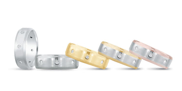 7mm Heavy Weight Mens Band with Diamond – Radiant Lab Diamond Men's Band in 18K Gold | Just Brilliant