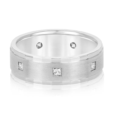 7mm Heavy Weight Mens Band with Diamond – Radiant Lab Diamond Men's Band in 18K Gold | Just Brilliant
