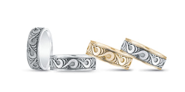 6mm Heavy Weight Mens Band – Radiant Lab Diamond Men's Band in 18K Gold | Just Brilliant