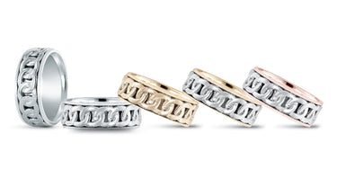 8mm Heavy Weight Mens Band – Radiant Lab Diamond Men's Band in 18K Gold | Just Brilliant