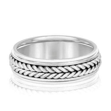 7mm Heavy Weight Mens Band – Radiant Lab Diamond Men's Band in 18K Gold | Just Brilliant
