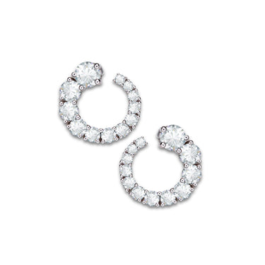 Spiral Symphony Earrings by Just Brilliant – 6.6ct spiral lab diamond earrings in 18K white gold