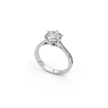 Timeless Solitaire Engagement Ring by Just Brilliant – lab-grown diamond ring in 18K white gold