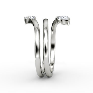 Just Brilliant Bypass Wrap ring in 18K White Gold, side view