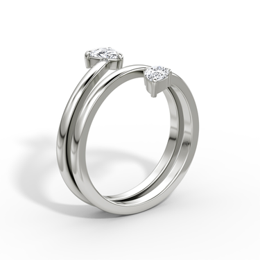 Just Brilliant Bypass Wrap ring in 18K White Gold, upright view