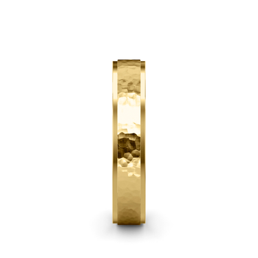 Just Brilliant Hammered Band in 18K Yellow Gold, side