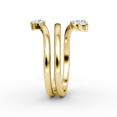 Just Brilliant Bypass Wrap ring in 18K Yellow Gold, side view
