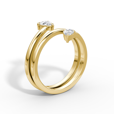 Just Brilliant Bypass Wrap ring in 18K Yellow Gold, upright view
