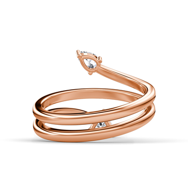 Just Brilliant Bypass Wrap ring in 18K Rose Gold, back view