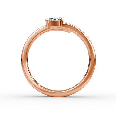 Just Brilliant Bypass Wrap ring in 18K Rose Gold, profile view