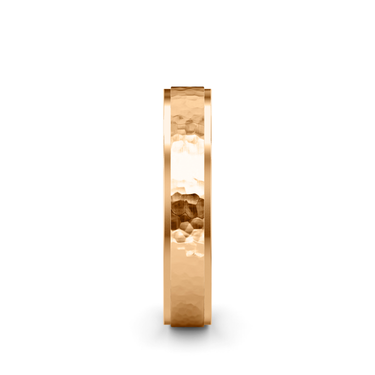 Just Brilliant Hammered Band in 18K Rose Gold, side