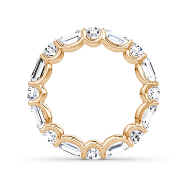 Alternating Shapes Eternity Band in 18K Rose Gold — profile view