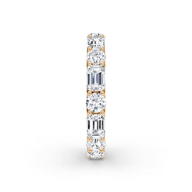Alternating Shapes Eternity Band in 18K Rose Gold — side view