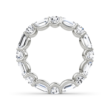 Alternating Shapes Eternity Band in 18K White Gold — profile view