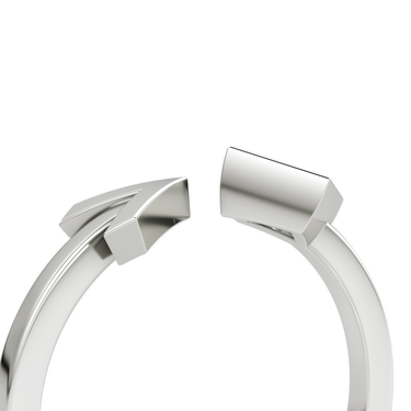 Just Brilliant Arrow Cuff Ring, 0.25Ct / Princess, 18K White Gold, detail2 view